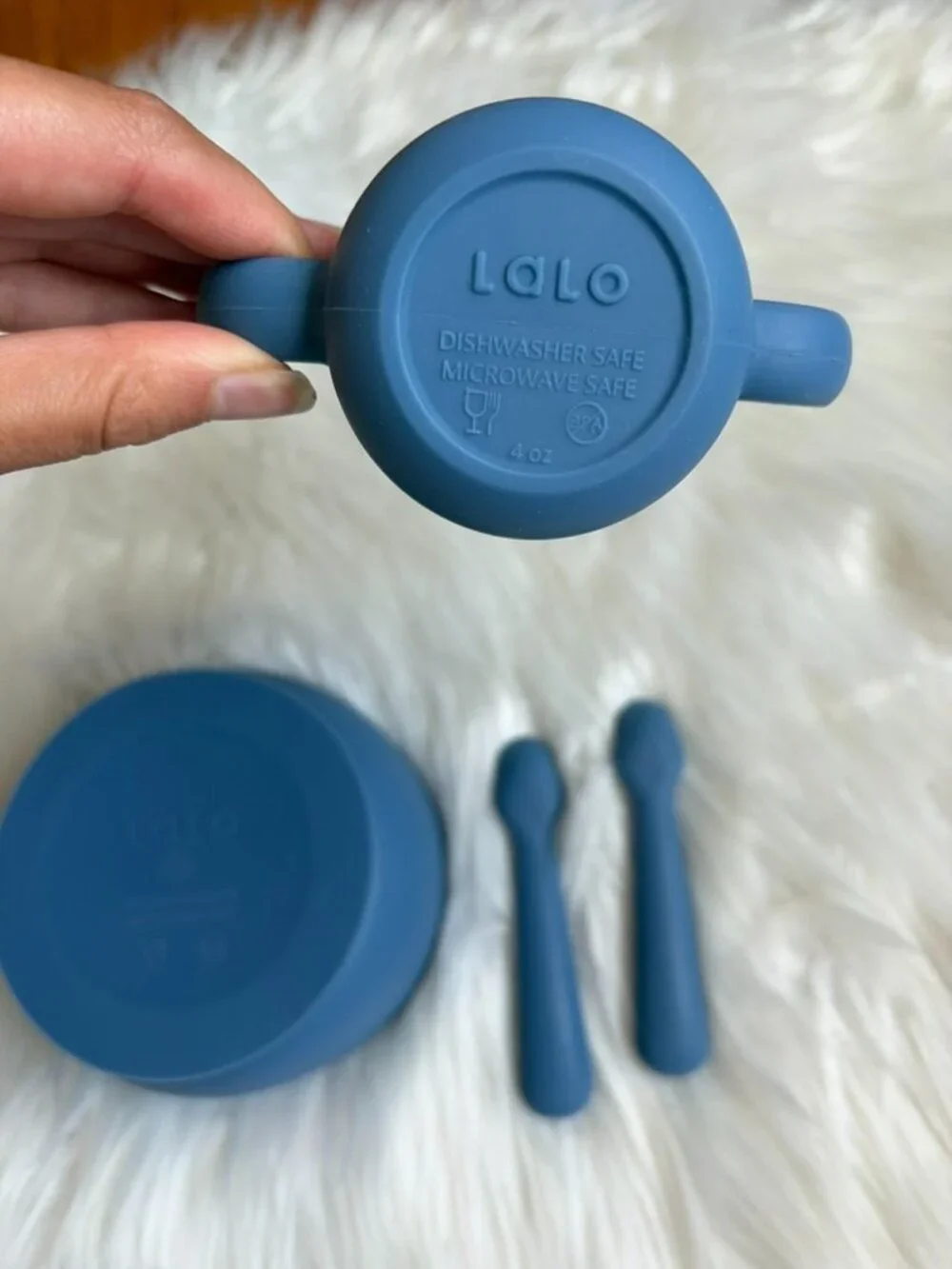 Lalo First Bites Blue Food Grade Silicone Toddler Dish Set